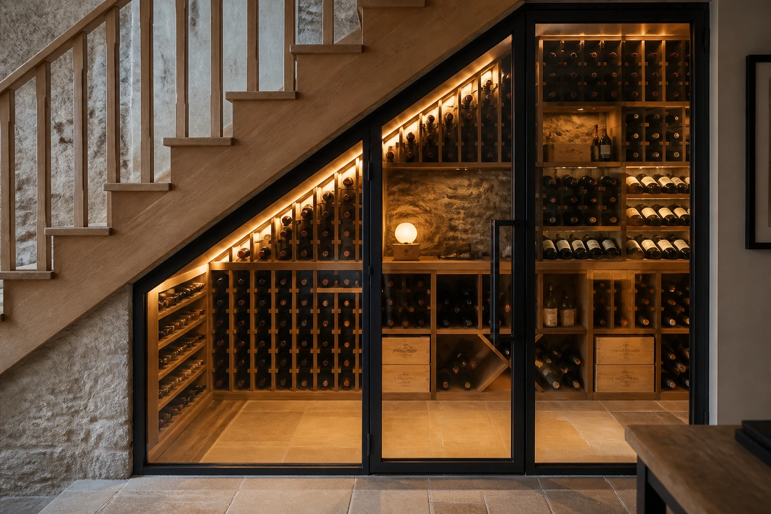 Cave à vin sous escalier : guide technique et budget complet