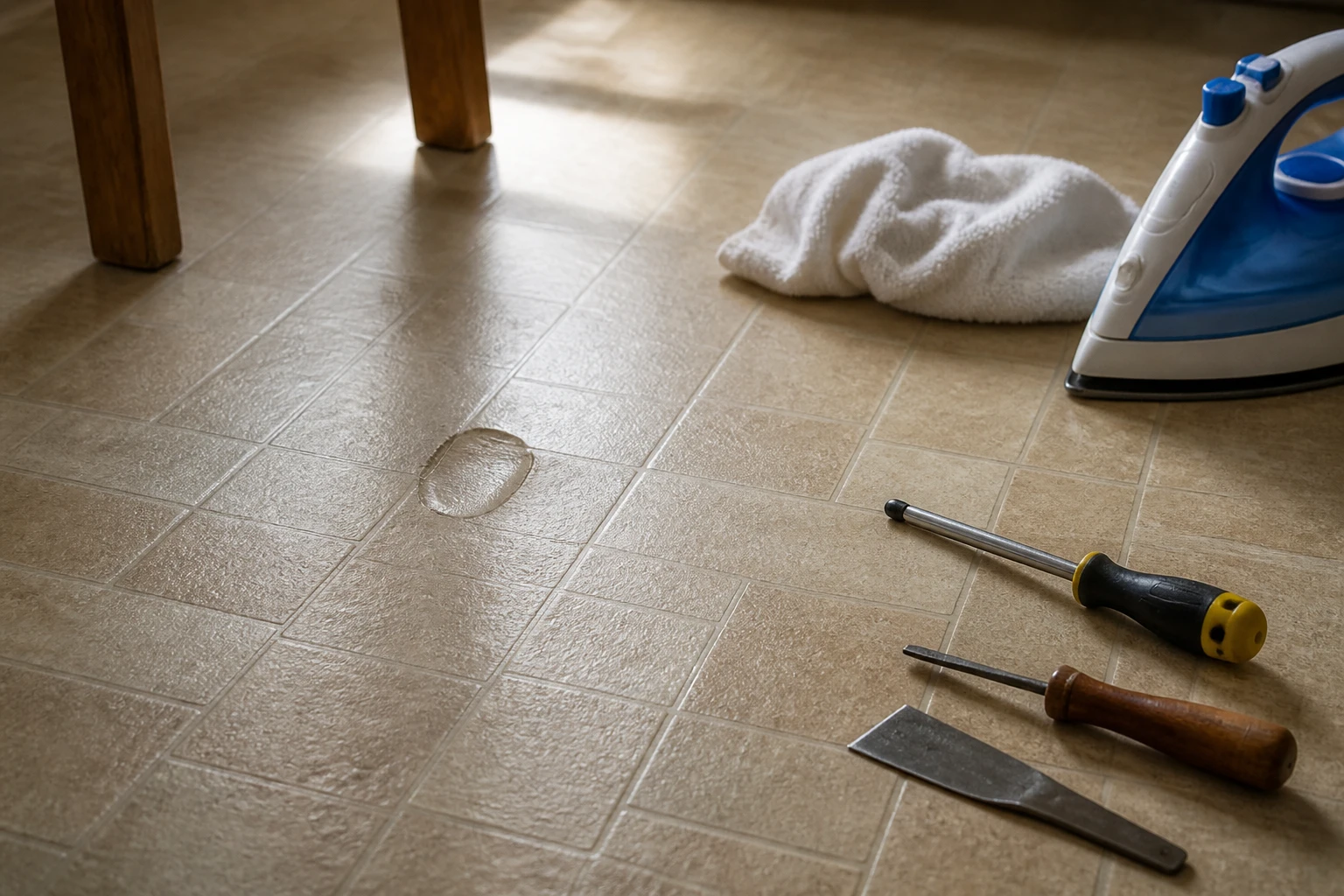 Réparer un lino enfoncé : techniques DIY et quand remplacer