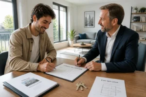 Signature d'un contrat de location avec la garantie Visale entre locataire et bailleur